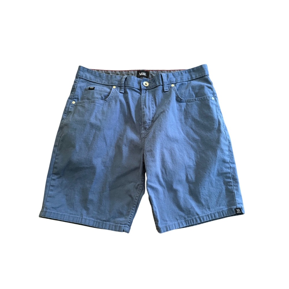 Vans Mens Chino Shorts Blue Slate Off The Wall Skate Casual Size 34